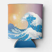 Japanse Golve Art Sunset Ocean Blikjeskoeler (Voorkant)