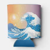 Japanse Golve Art Sunset Ocean Blikjeskoeler (Achterkant)