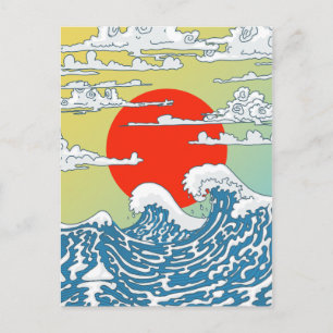 Japanse golven briefkaart