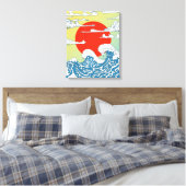Japanse golven canvas afdruk (Insitu (Slaapkamer))
