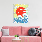 Japanse golven canvas afdruk (Insitu (Woonkamer))