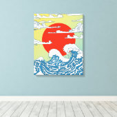 Japanse golven canvas afdruk (Insitu (Houten vloer))
