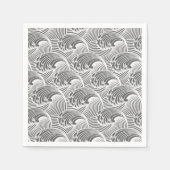  Japanse golven, grijs / grijs en wit Servetten (Voorkant)