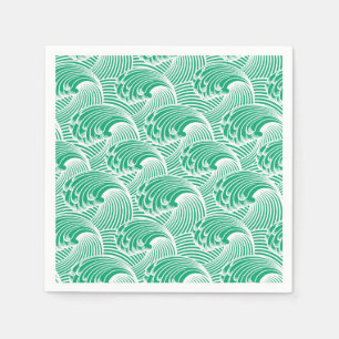Japanse golven, Jade Green en White Servetten