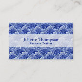 Japanse golven, kobalt blauw en wit Visitekaartje (Voorkant)