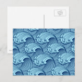  Japanse golven, marine en Sky Blue Briefkaart (Voorkant / Achterkant)