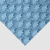  Japanse golven, marine en Sky Blue Tissuepapier (Detail)