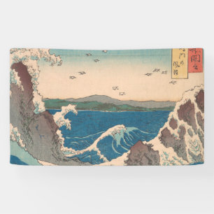Japanse golven Naruto draaikolk oceaan kunstwerk Spandoek
