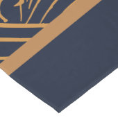 Japanse golven Pattern Navy Blue en Gold Brown Medium Tafelloper (Hoek)