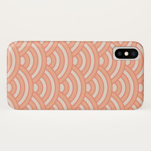 Japanse golven Seigaiha Patroon Peach Fuzz Case-Mate iPhone Case (Achterkant (horizontaal))