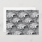 Japanse golven, zwart en wit Briefkaart (Voorkant / Achterkant)