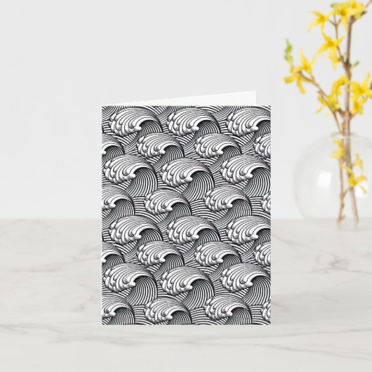  Japanse golven, zwart en wit Kaart (Gele Bloem)