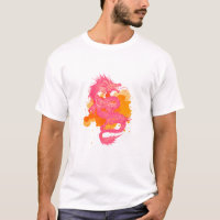Japanse gouden en roze draak