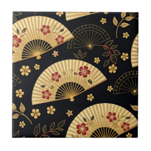 Japanse Gouden Waaiersakura Patroon Tegeltje