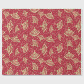 Japanse goudventilatoren op rood cadeaupapier (Vlak)
