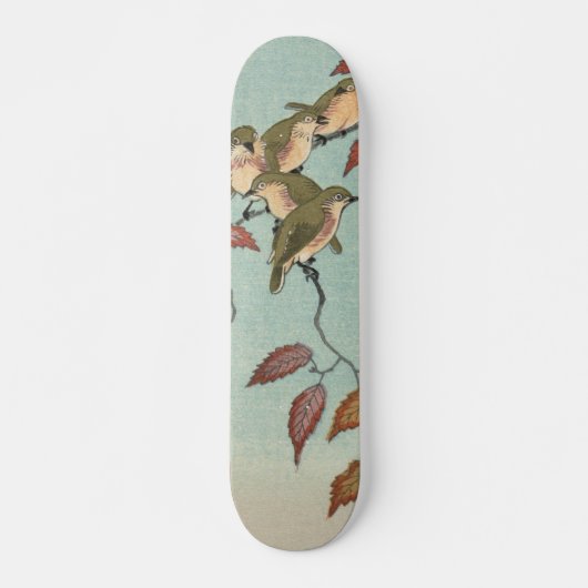  Japanse groene kunstvogels Skateboard (Voorkant)