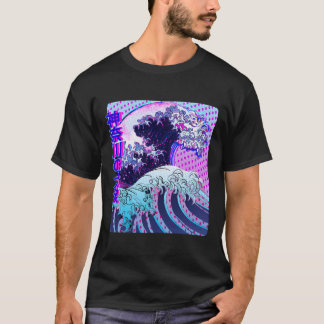 Japanse Grote Kanagawa Golf Glitch Esthetische Kan T-shirt