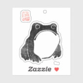 Japanse Grumpy Frog Toad Onbedrukt Dier Grappig Sticker (Vel)