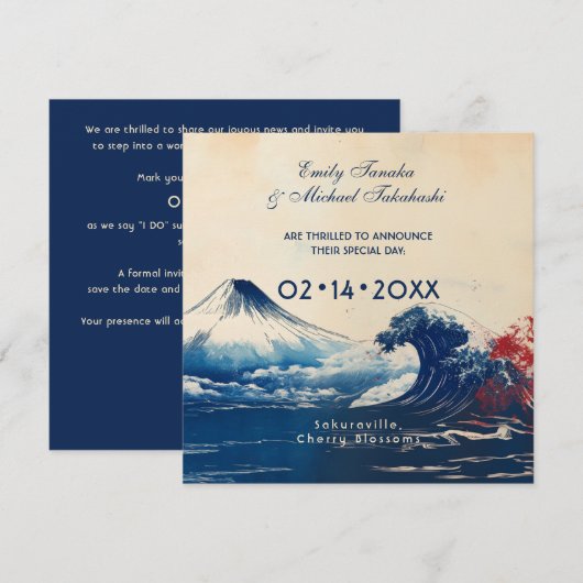 Japanse harmonie met Fuji Save The Date (Voorkant / Achterkant)