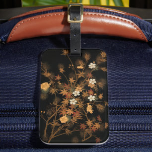 Japanse herfstbloemen &  kunst bagagelabel