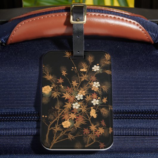 Japanse herfstbloemen & kunst bagagelabel (Voorkant Insitu 2)