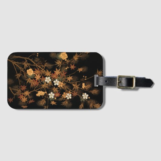 Japanse herfstbloemen & kunst bagagelabel (Voorkant (horizontaal))