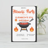 Japanse Hibachi-diner Feest Verjaardagsuitnodiging Kaart (Staand voorkant)