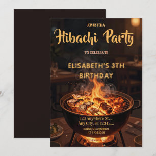 Japanse Hibachi-diner Feest Verjaardagsuitnodiging Kaart