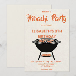 Japanse Hibachi-diner Feest Verjaardagsuitnodiging Kaart