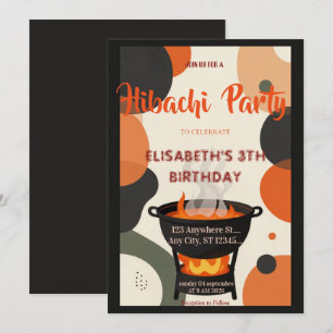 Japanse Hibachi-diner Feest Verjaardagsuitnodiging Kaart