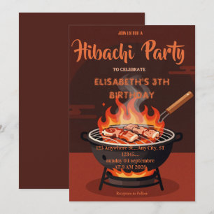 Japanse Hibachi-diner Feest Verjaardagsuitnodiging Kaart