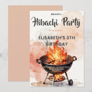 Japanse Hibachi-diner Verjaardagsfeest Uitnodiging