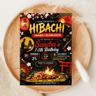 Japanse Hibachi Verjaardag - Grill Thema Kaart