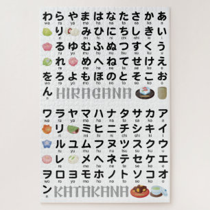 Japanse Hiragana- en Katakana-tabel (Wagashi) Legpuzzel