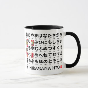 Japanse Hiragana- en Katakana-tafel (Hanafuda) Mok