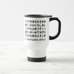 Japanse Hiragana- en Katakana-tafel (Lucky Cat) Reisbeker
