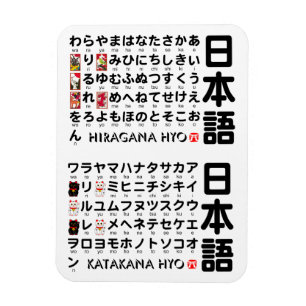 Japanse Hiragana- en Katakana-tafel Magneet