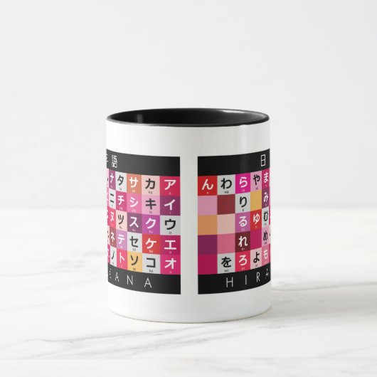 Japanse Hiragana- en Katakana-tafel Mok (Midden)