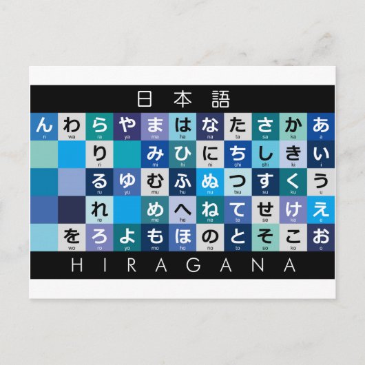 Japanse Hiragana-tabel Briefkaart (Voorkant)