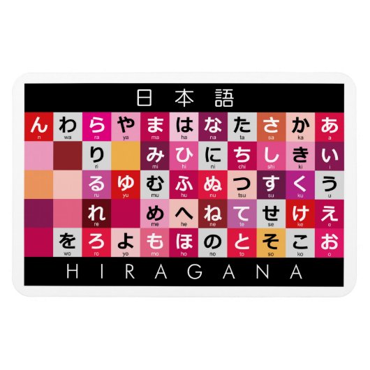 Japanse Hiragana-tabel Magneet (Horizontaal)