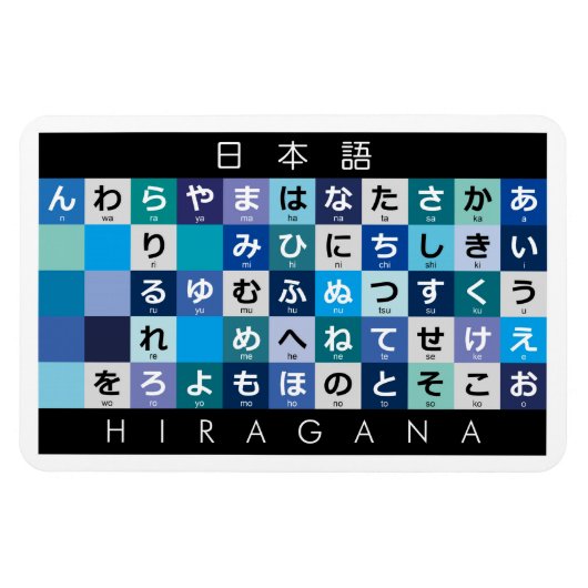 Japanse Hiragana-tabel Magneet (Horizontaal)