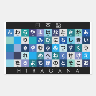 Japanse Hiragana-tabel Rechthoekige Sticker