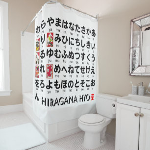 Japanse Hiragana-tafel (Hanafuda) Douchegordijn