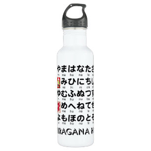 Japanse Hiragana-tafel (Hanafuda) Waterfles