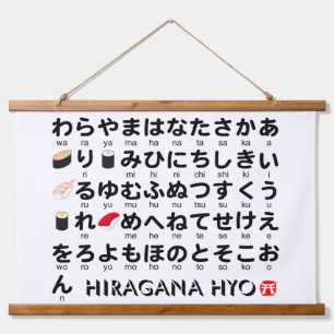 Japanse Hiragana tafel (Sushi) Hangend Wandkleed