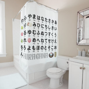 Japanse Hiragana-tafel (Wagashi) Douchegordijn
