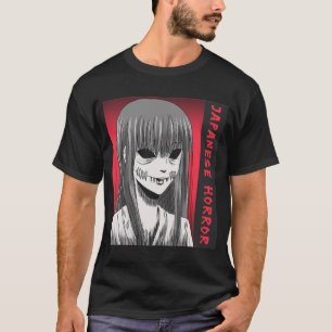 Japanse horror anime gestikte mond t-shirt