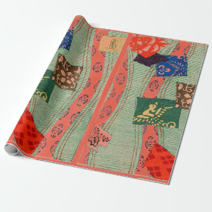 JAPANSE HOUTDRUK PRINT PATROON Inpakpapier