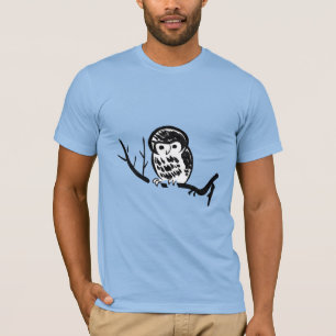 Japanse houtsnede van een kleine uil t-shirt