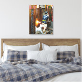 Japanse Humor - Dog Pulling Pants Down Canvas Afdruk (Insitu (Slaapkamer))